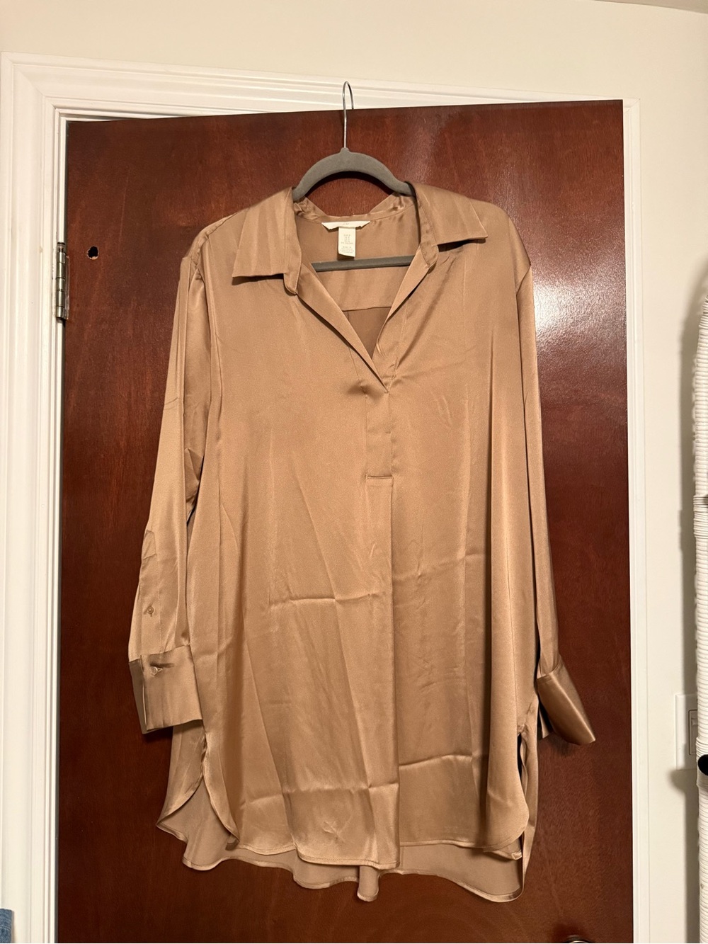 H&M Satin Top - Camel Brown